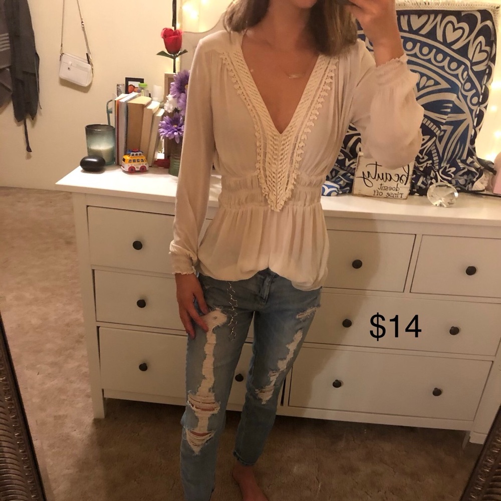 Sheer white blouse
